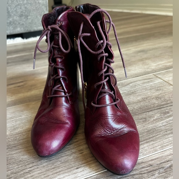 Isola soft stacked heel oxblood ankle boot size 8 good condition - Picture 2 of 15